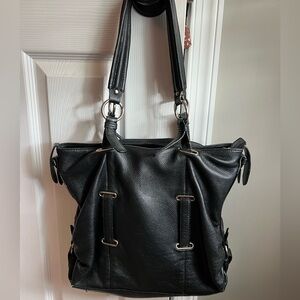 Banana Republic Black Leather Tote Bag